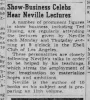 Neville Goddard Lecture Series: Photo Gallery and Newspaper Clippings — Cool Wisdom Books — 126