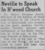 Neville Goddard Photo Gallery and Newspaper Clippings — Cool Wisdom Books — 2