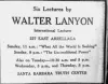 Walter C. Lanyon Photos & Newspaper Clippings — Cool Wisdom Books — 128